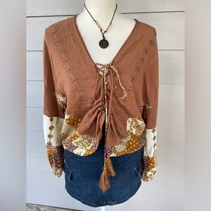 Never worn lace up blouse from Buckle